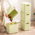 5 pack large plastic White storage bins with Lids Toy Box Chest with HandleOrganizer Containers Baskets for BabyNurseryShelvesPlayroom BedroomOfficeClosethome (Light Green 5L)