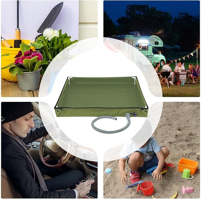 Portable Shower Pan - Foldable Camping Shower Base Leakproof Water Container Wash Basin Lightweight Outdoor Gear | Travel Bathhouse Bucket for Beach Tent RV Men Women