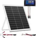 VEVOR 20W 12V Solar Panel Battery Charger Solar Battery Trickle Charger Maintainer with Intelligent MPPT Controller &amp Adjustable Mount Bracket IP67 Waterproof for Car Boat RV Motorcycle Trailer