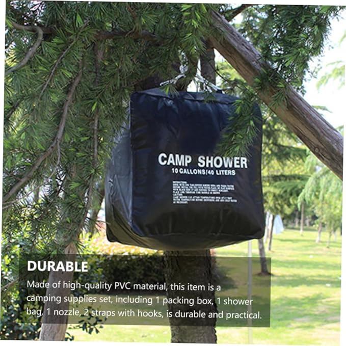 Toddmomy Portable Solar Shower Bag Outdoor Camping Water Bag for Hiking BBQ and Travel Durable Material with Strap for Easy Hanging