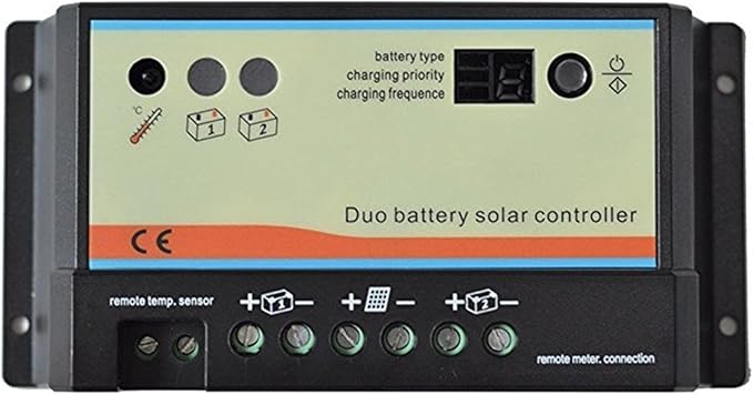 20A Duo Battery Solar Panel Charge Controller Regulator 12/24V