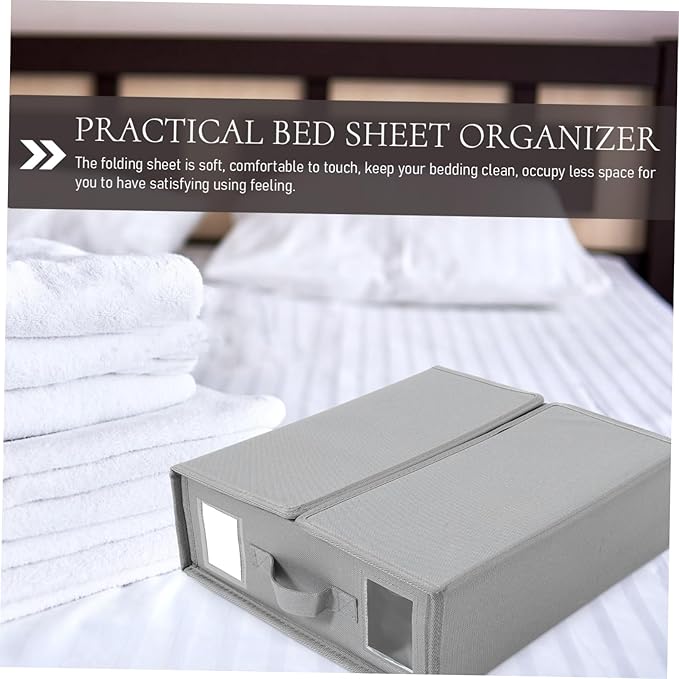 Unomor Closet Organizer Bed Sheet Folding Box Underbed Storage Organizers for Clothes Blankets