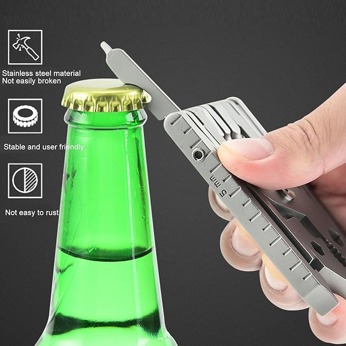 12 in 1 Stainless Steel Multitool Pliers Foldable Compact Pliers Screwdriver Portable and Convenient Universal Multi Tool Survival Tools for Home Outdoor Camping Travel