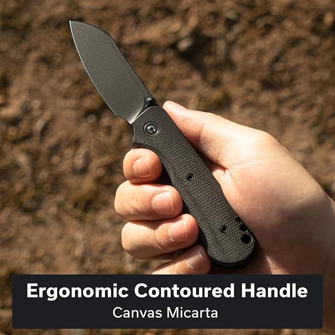 CIVIVI Crabby Pocket Knife EDC Folding Knife for Men Women with Swedish 14C28N Blade Contoured Micarta Handle Designed by Ken Onion Jr. C24055-3