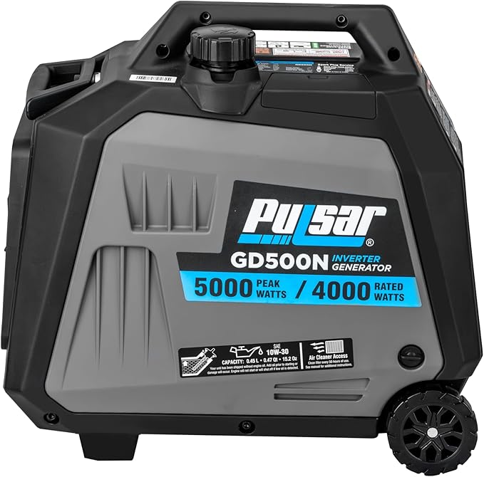 Pulsar Products GD500N 5000W Portable super-quiet Inverter Generator RV-Ready CARB Compliant