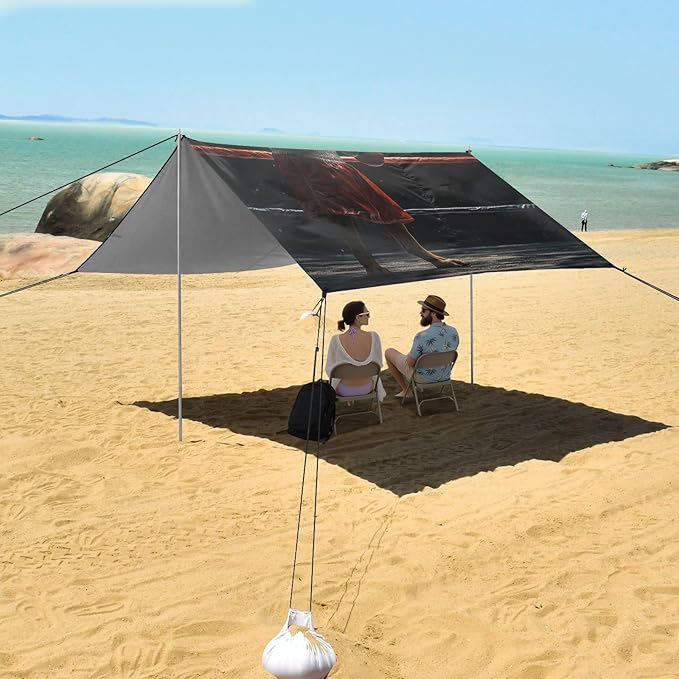 ALAZA A Dog Labrador Boxer in A Red Uniform Beach Tent Sun Shelter Portable Canopy Sunshade for Outdoor Camping Picnics Backyard Fun 10x9 ft
