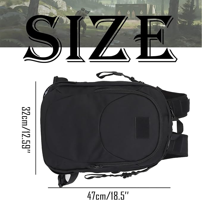 Tactical Backpack and Vest Dual-Use Integrated Large-Capacity Molle Webbing Backpack Outdoor Travel Backpack(Black)