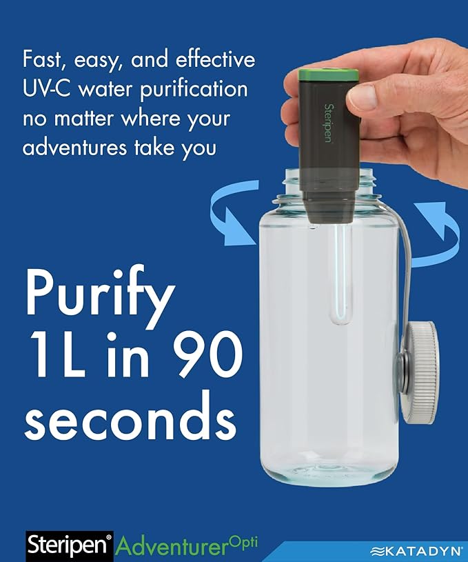 SteriPen Adventurer Opti UV Water Purifier for Backpacking Camping &amp Travel