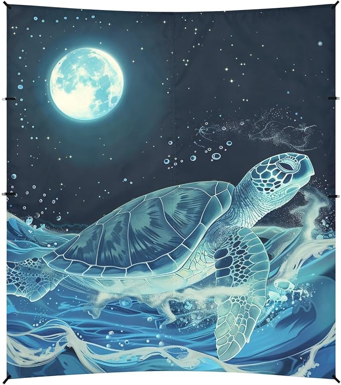 ALAZA Moon Turtle Water Beach Tent Sun Shelter Portable Canopy Sunshade for Outdoor Camping Picnics Backyard Fun 10x9 ft