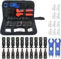 Solar Crimping Tool Kit for Panel Connectors - a Crimper 10 Pairs of Solar Wire Connectors 2 Pairs of Spanner Wrench for Solar Cable