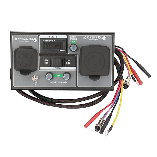 GENMAX 50-Amp RV Ready Parallel and Series Kit for Linking Two 120v GENMAX Inverter Generators to get 240v Output Ideal for Camping Outdoor &amp Home Backup