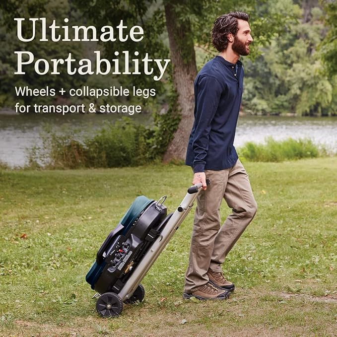 Coleman RoadTrip 285 Portable Stand-Up Propane Grill with 3 Adjustable Burners &amp Instastart Ignition 20000 BTUs of Power for Outdoor Cooking Camping Tailgating Grilling BBQs &amp More