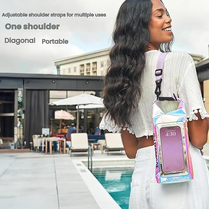 2 Waterproof Dry Bags: Colorful Crossbody Waterproof Bag Outdoor Colorful Swimming Mobile Phone Waterproof 2L