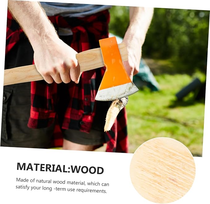 Shovel Handle Replacement Camping Hatchet 6 Pcs Ax Handle Mini Wooden Camping Ax Hoe Replacement Grip Wood Handle Replacement(As Shownx2pcs38x4.4cmx2pcs)