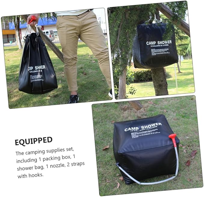 Portable Solar Shower Bag for Camping Outdoor Use Waterproof Solar Heating Bag 5 Gallon Capacity Lightweight and Convenient for Hiking Travel and Beach