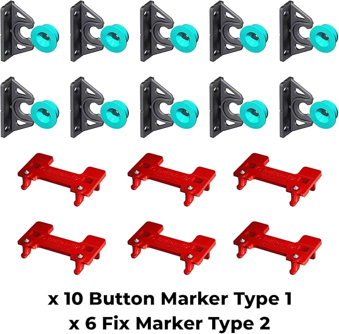 Button Fix Type 2 Bracket Marker Connecting 90 Degree Panels with New Upgraded Button (10 Sets + 6 Marker Guides)