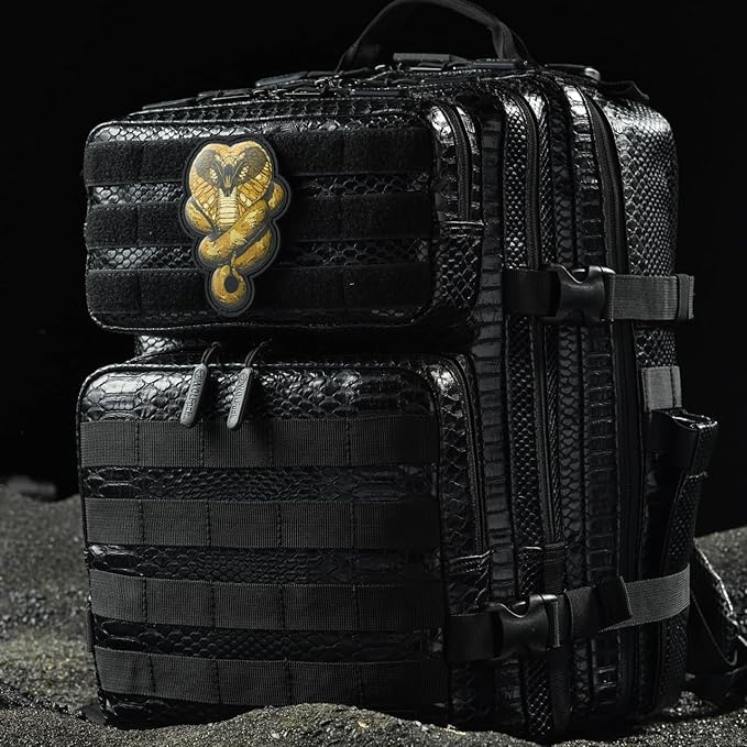 WOLFpak 25L Athletic Gym Backpack (King Cobra) Durable 1000D Waterproof Oxford Material w/MOLLE Webbing Laptop Pocket &amp Dual Cup Holders Durable Fitness/Travel/Military Daypack