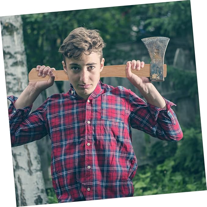 ULTECHNOVO Hatchet Handle Replacement Wood Material 40cm Wooden Axe Handle Universal Fit Easy to Renew