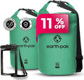 Earth Pak Waterproof Dry Bag - Roll Top Waterproof Backpack Sack (Seafoam Green 40L &amp 55L)
