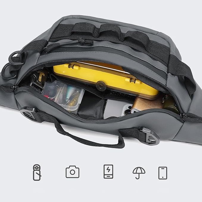 Tactical Fanny Pack for Men Women Military Waist Bag Molle Utility Hip Belt Pouch Crossbody Bags Bumbag for Cycling Hiking Walking Fishing(Orange)