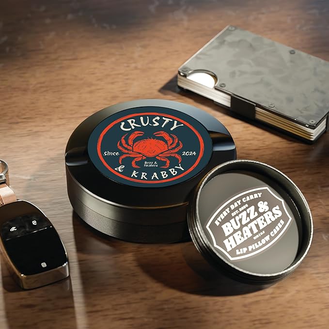 Buzz &amp Heaters Metal Container for Zyn Holder - Fishing Accesories Crusty &amp Krabby Design