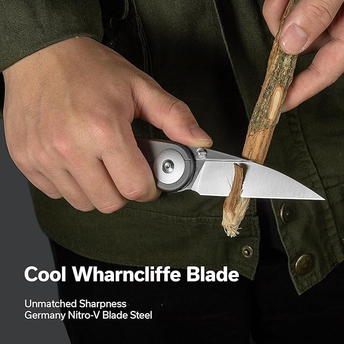 CIVIVI Starflare Pocket Knife for Men Women Button Lock Folding Knife with 3.3 Nitro-V Blade Milled Aluminum Handle Cool Knife for Everyday Carry C23052-2