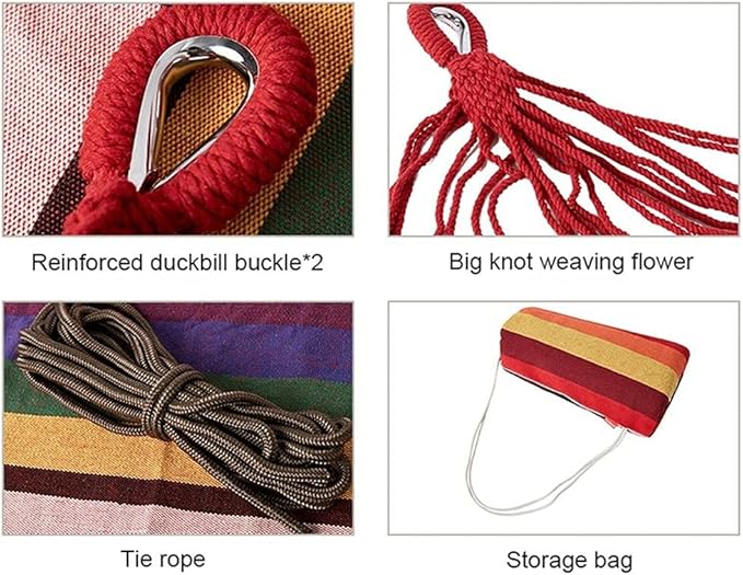 Portable Hammock Portable Thickened Camping Hammock Collapsible Canvas Hammocks with Storage Bag for Backpacking Beach (Color : White Transparent Brown)