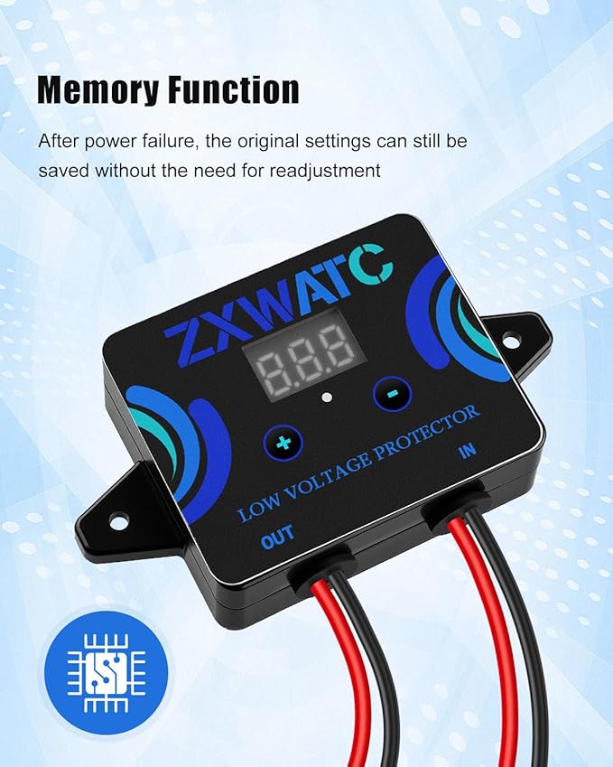 DC12-36V Low Voltage Protector Digital Disconnect Switch Over-Discharge Cutoff Module with LED Display Waterproof Battery Protection for Lead-Acid Lithium-Ion