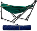 Tranquillo Uniki Hammock with Stand – 550 lbs Capacity Foldable &amp Portable Heavy-Duty Indoor/Outdoor Hammock with Premium Carry Bag Emerald Green