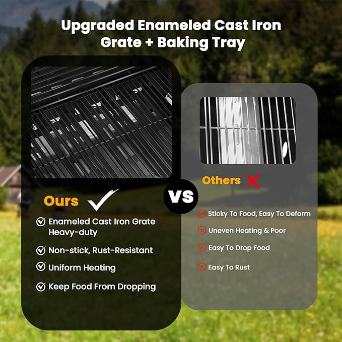Electactic G41 Gas Grill4-Burner Gas BBQ Grill with Side Burner Porcelain-Enameled Grills 42000 BTU Stainless Steel Propane Grill for Outdoor Cooking and Patio Barbecues