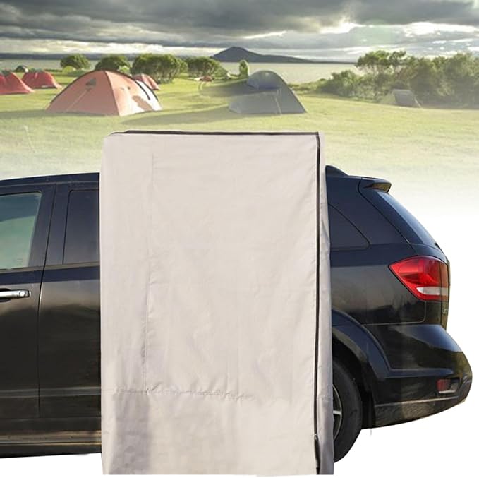 Awning Shower Tent with Roof Car Side Shower Room w/LED Light Waterproof Portable Privacy Shelter Bathroom for Outdoor Camping (100x100x200cm)