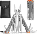 HANSHI 15 in 1 Multitool Pliers with Scissors Upgraded Heavy Duty Stainless Steel Multi Tool with YG10 Tungsten Steel Replaceable Wire Cutters for Survival Camping HikingRepair and Gift (Silver)
