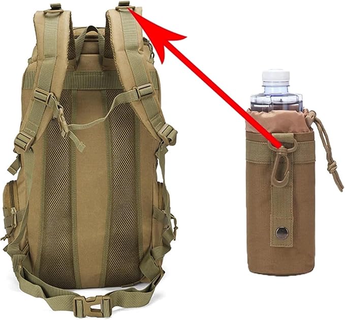 Tactical Backpack Survival Bag HuntingCompatible For Men Outdoor Travel Hiking Rucksack Camping Trekking(Black B)