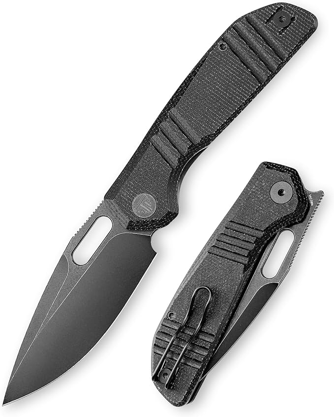 TRIVISA Gecko Folding Pocket Knife 3.4 14C28N Steel Blade Micarta Handle EDC Knife with Pocket Clip for Men Women Camping Survival HikingGecko-BM