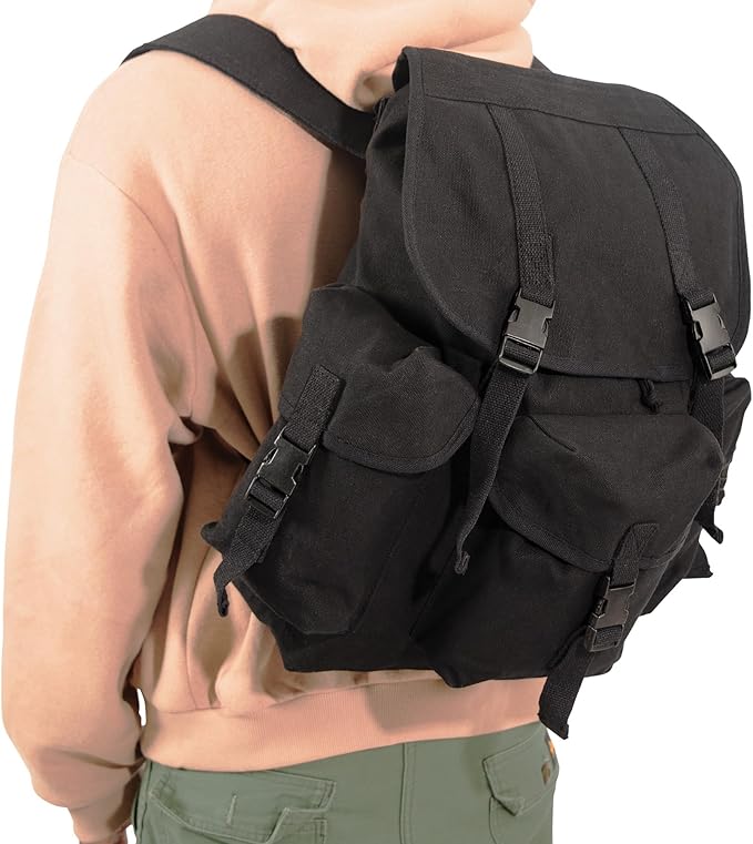 Rothco Black Canvas Outfitter Rucksack