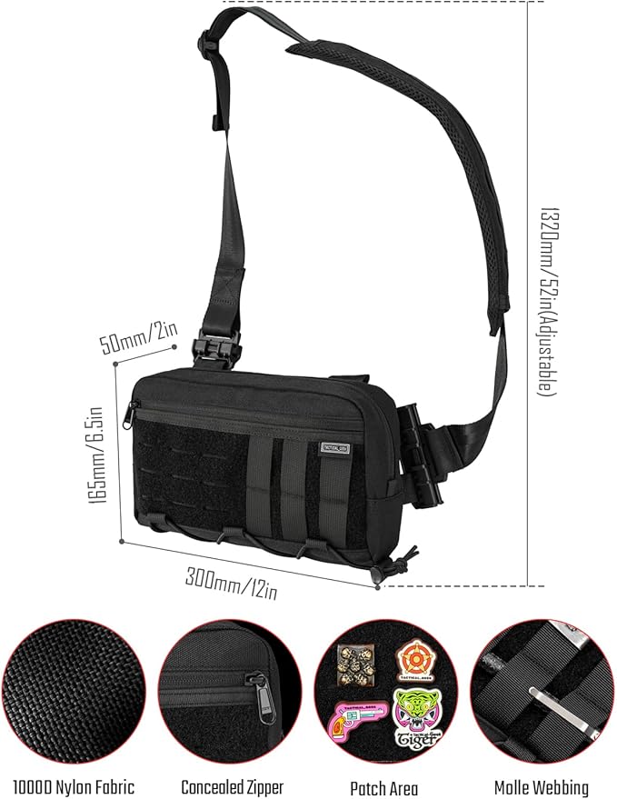 TACTICAL_GEEK Cache L3C EDC Sling Bag &amp TGBelt7 Backpack Chest Strap