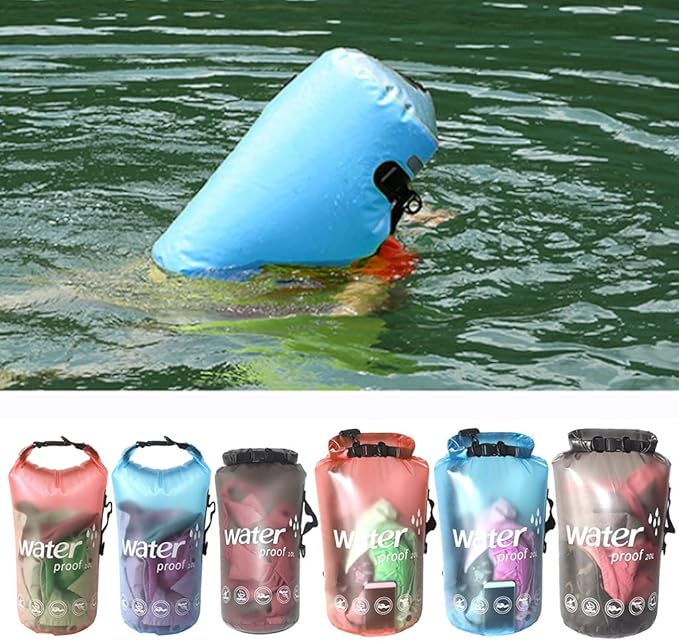 Guojiang 10/20L Waterproof Dry Bag PVC Storage for Case for Boating Floating Outdoor Swimming Kayaking Drifting Tool Floating Kayaking Drifting Too