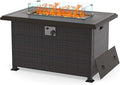 Kullavik 43 Propane Fire Pit Table55000 BTU Auto-Ignitiongas Gas Fire Table with Fire Glass and LidWaterproof Cover and Blue Glass Stone for PatioBalconyGarden