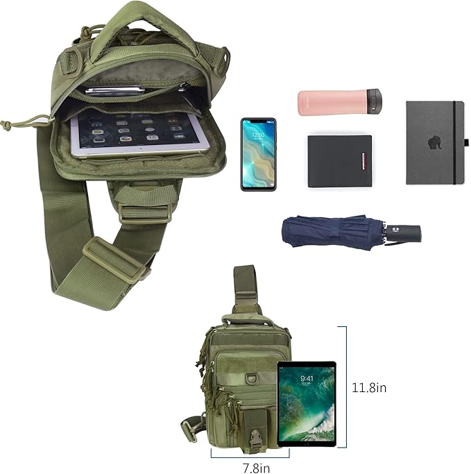 DegeTMVe Dual Pistol Holster Chest Bag Concealed Carry Sling Crossbody Tactical Gun Convertible Backpack Shooting Hunting