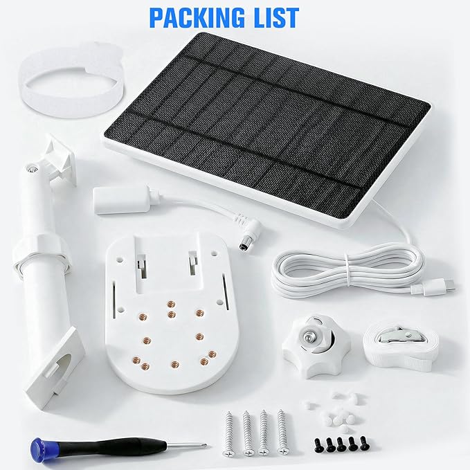 6W Solar Panel with Camera Mount for Ring Spotlight Cam Plus/Pro (Battery) Ring Stick Up Cam &amp Outdoor Cam Plus (Battery) 2-in-1 Solar Charger Wall Mount for Outdoor Security Cameras