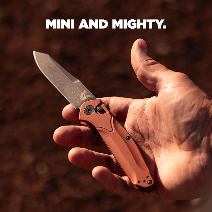 Benchmade - Mini Osborne Every Day Outdoor Folding Knife Reverse Tanto Blade with Burnt Copper Aluminum Handle (945BK-03)