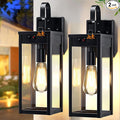 17'' Solar Porch Lights Outdoor 2 Packs Waterproof Motion Lights for Outside Black Dusk to Dawn Outdoor Lighting Modern Wall Sconce Lantern Exterior Lighting Fixtures for House Patio Garage