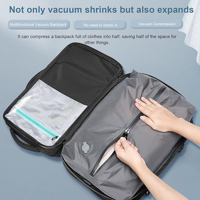 Vacuum Seal Backpack with Combination Lock Expandable Design Dry Wet Separation Storage Bag for Short and Long Trips Business Outdoor Adventures