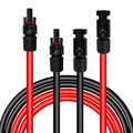 2X 100 FT 10AWG(6mm²) Solar Panel Extension Cable with Female and Male Connector with Storage Bag 100FT Red + 100FT Black Solar Panel Cable Weatherproof Pure Copper for RV Charge Controllers