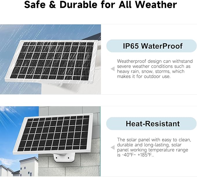 3 Pack 7W Solar Panel Charger Compatible with SimpliSafe Outdoor Camera/Simplisafe Series 2 Wyze Battery Cam Pro Cam Outdoor V1 V2 Camera Solar Panel with Micro USB USB C Adapter IP65 Waterproof