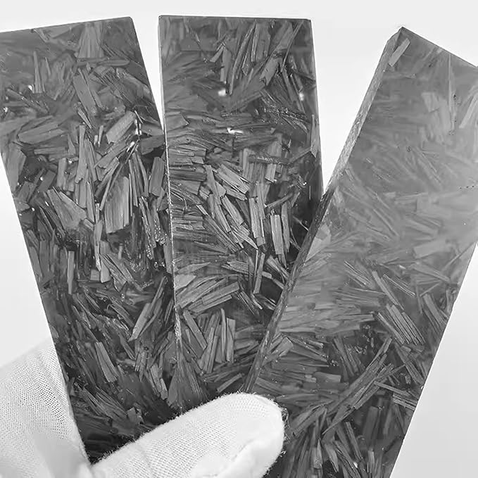 DIY Resin Knife Handle Blank Material Forged Carbon Green Luminous Marble Texture(2pcs)
