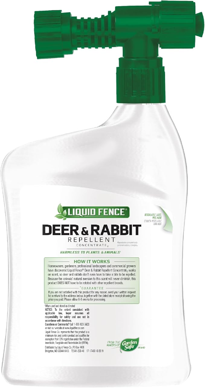 Liquid Fence Deer And Rabbit Repellent Concentrate Hose-End Sprayer 32 Ounces 6 Pack