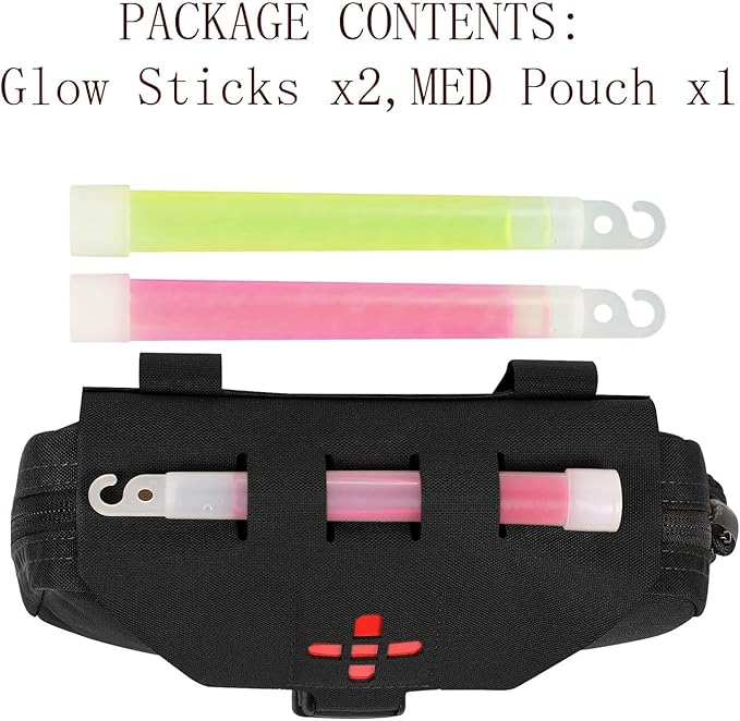 Ifak Pouch-Rapid Deployment Tactical MOLLE Trauma Kit Pouches Quick Release Tear-Off Medical First Aid Kit Organiser with Red Immediate Identify for Emergency Surviva.