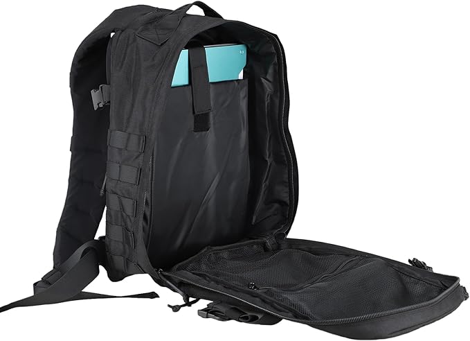 MGFLASHFORCE Molle Military Tactical Backpack for Men 30L Daypack Army Rucksack Pack Bug Out Bag 15.6 Laptop Compartment (Black)