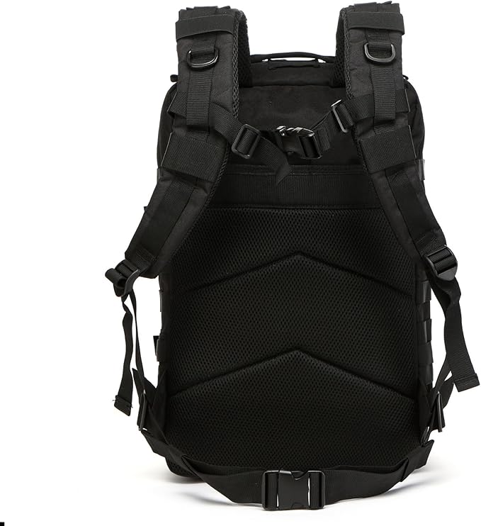 50L Sturdy Waterproof Fishing Hunting Bag Outdoor Military Tactical Sports Fitness Camping Hiking GYM Bag Backpacks (Black)